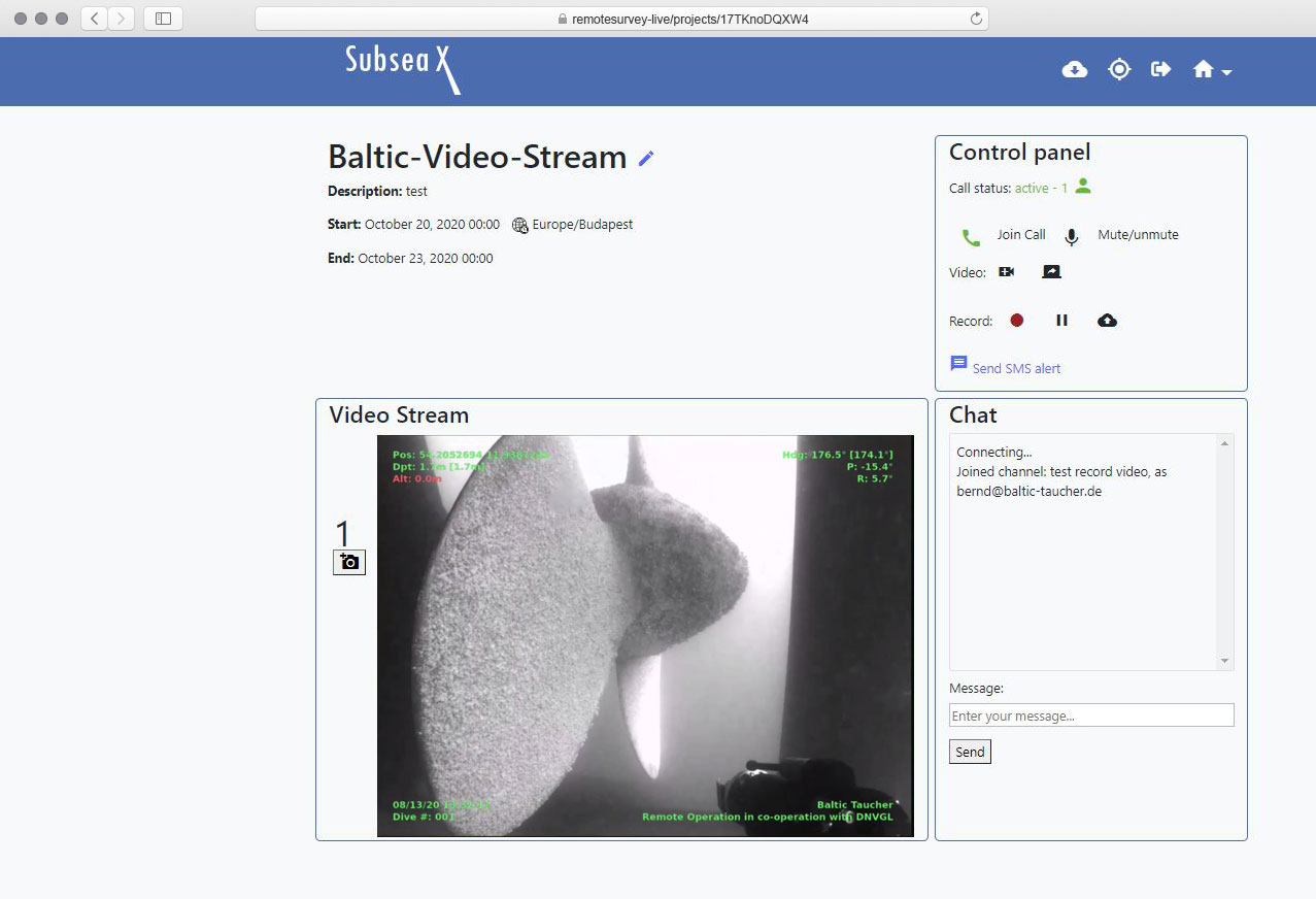 Example for online user interface
